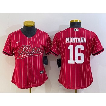 Youth San Francisco 49ers #16 Joe Montana Red With Patch Cool Base Stitched Baseball Jersey Youth San Francisco 49ers #16 Joe Montana Red With Patch Cool Base Stitched Baseball Jersey