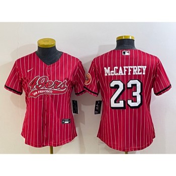 Youth San Francisco 49ers #23 Christian McCaffrey New Red With Patch Cool Base Stitched Baseball Jersey Youth San Francisco 49ers #23 Christian McCaffrey New Red With Patch Cool Base Stitched Baseball Jersey