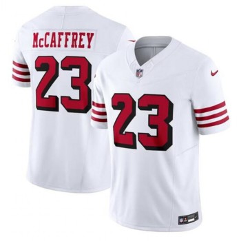 Youth San Francisco 49ers #23 Christian McCaffrey New White 2023 F.U.S.E. Vapor Untouchable Limited Stitched Football Jersey Youth San Francisco 49ers #23 Christian McCaffrey New White 2023 F.U.S.E. Vapor Untouchable Limited Stitched Football Jersey