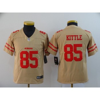 Youth San Francisco 49ers #85 George Kittle Gold Inverted Legend Stitched Jersey Youth San Francisco 49ers #85 George Kittle Gold Inverted Legend Stitched Jersey