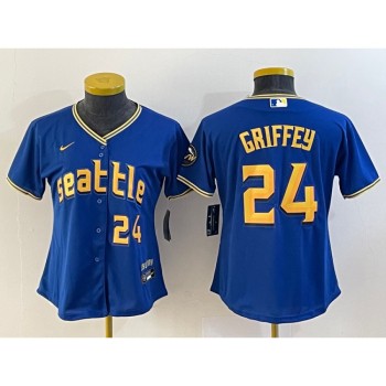 Youth Seattle Mariners #24 Ken Griffey Jr. Royal 2023 City Connect With Patch Stitched Baseball Jersey Youth Seattle Mariners #24 Ken Griffey Jr. Royal 2023 City Connect With Patch Stitched Baseball Jersey