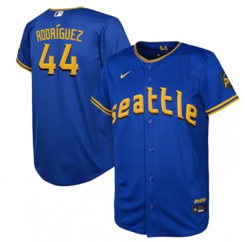 Youth Seattle Mariners #44 Julio Rodriguez Royal 2023 City Connect Stitched Baseball Jersey Youth Seattle Mariners #44 Julio Rodriguez Royal 2023 City Connect Stitched Baseball Jersey