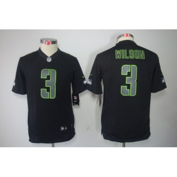Youth Seattle Seahawks #3 Russell Wilson Black 2018 Impact Limited Stitched NFL Jersey Youth Seattle Seahawks #3 Russell Wilson Black 2018 Impact Limited Stitched NFL Jersey