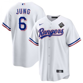Youth Texas Rangers #6 Josh Jung White 2023 World Series Stitched Baseball Jersey Youth Texas Rangers #6 Josh Jung White 2023 World Series Stitched Baseball Jersey