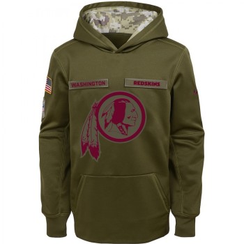 Youth Washington Redskins Olive Salute to Service Pullover Performance NFL Hoodie Youth Washington Redskins Olive Salute to Service Pullover Performance NFL Hoodie