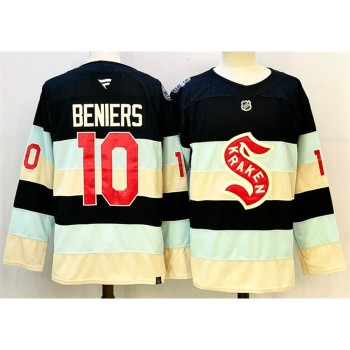 Men's Seattle Kraken #10 Matty Beniers Deep Sea Blue Winter Classic Stitched Hockey Premium Jersey Men's Seattle Kraken #10 Matty Beniers Deep Sea Blue Winter Classic Stitched Hockey Premium Jersey