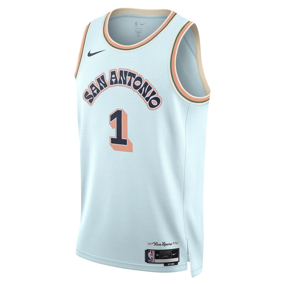 Unisex San Antonio Spurs Victor Wembanyama Light Blue 2024/25 Swingman Player Jersey - City Edition Unisex San Antonio Spurs Victor Wembanyama Light Blue 2024/25 Swingman Player Jersey - City Edition