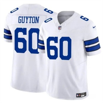 Men's Dallas Cowboys #60 Tyler Guyton White 2024 F.U.S.E Draft Vapor Untouchable Limited Stitched Football Jersey Men's Dallas Cowboys #60 Tyler Guyton White 2024 F.U.S.E Draft Vapor Untouchable Limited Stitched Football Jersey