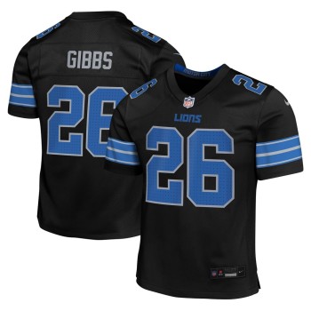 Youth Detroit Lions #26 Jahmyr Gibbs Black Alternate Player Game Jersey Youth Detroit Lions #26 Jahmyr Gibbs Black Alternate Player Game Jersey