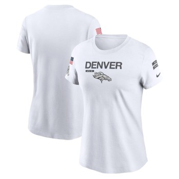 Women's Denver Broncos  White 2024 Salute To Service Legend Performance T-Shirt