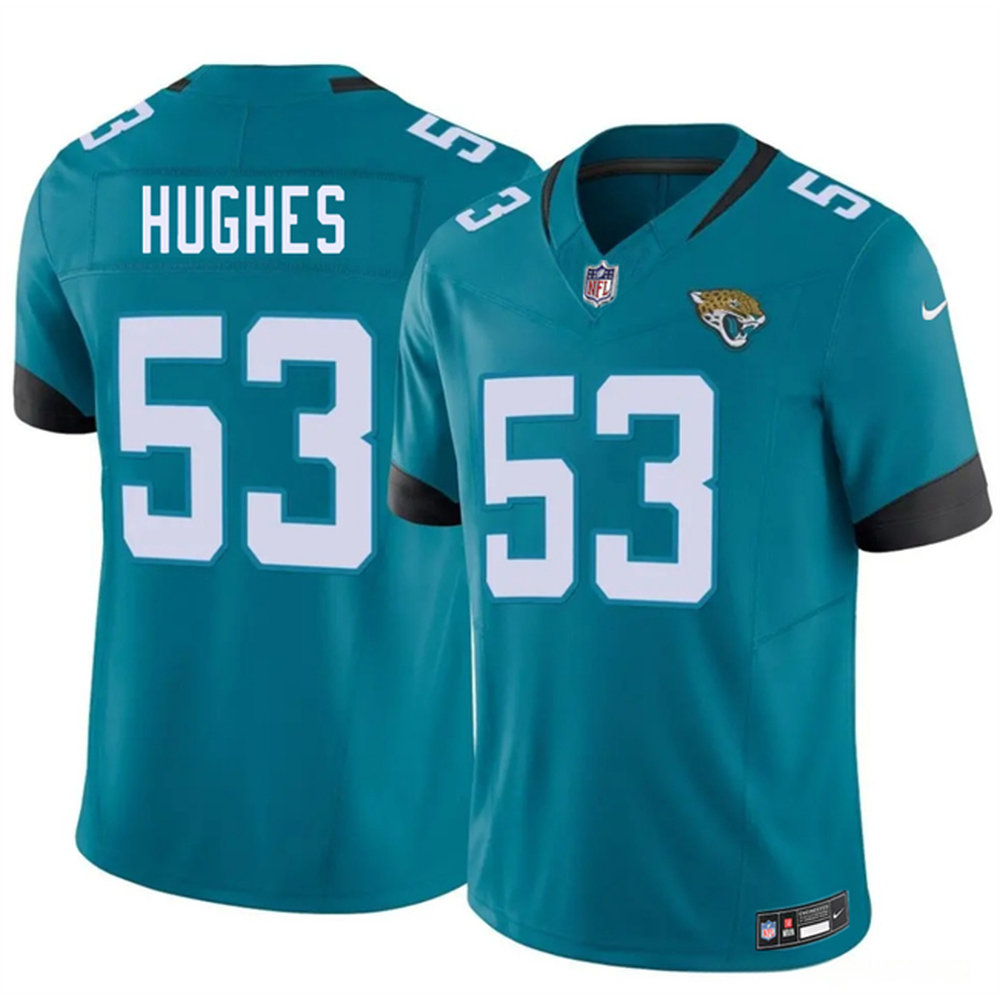 Youth Jacksonville Jaguars #53 Parker Hughes Teal 2026 NFL Draft Vapor F.U.S.E. Limited Jersey Youth Jacksonville Jaguars #53 Parker Hughes Teal 2026 NFL Draft Vapor F.U.S.E. Limited Jersey