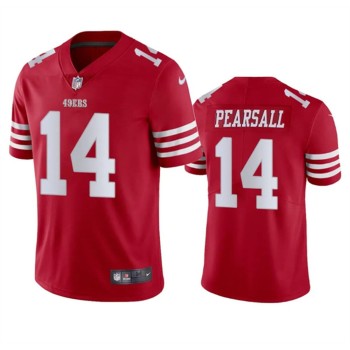 Men's San Francisco 49ers #14 Ricky Pearsall Red 2024 Draft Vapor Untouchable Limited Stitched Football Jersey Men's San Francisco 49ers #14 Ricky Pearsall Red 2024 Draft Vapor Untouchable Limited Stitched Football Jersey