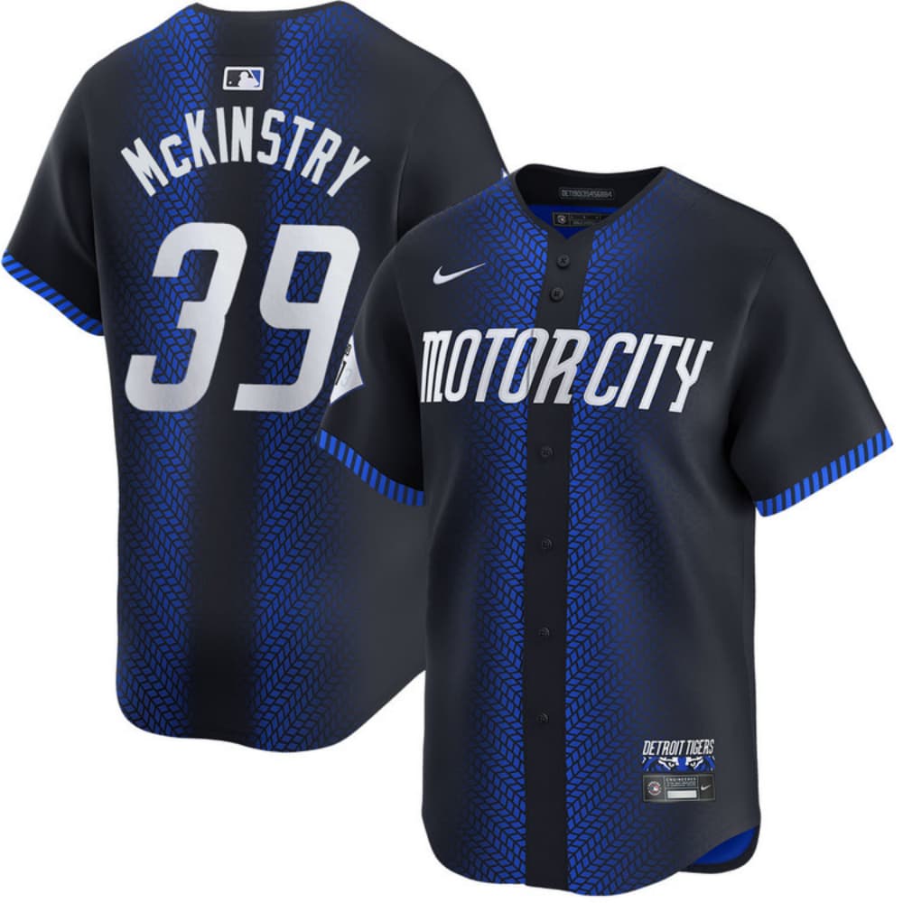 Men's Detroit Tigers #39 Zach McKinstry 2024 Navy City Connect Cool Base Limited Stitched Jersey