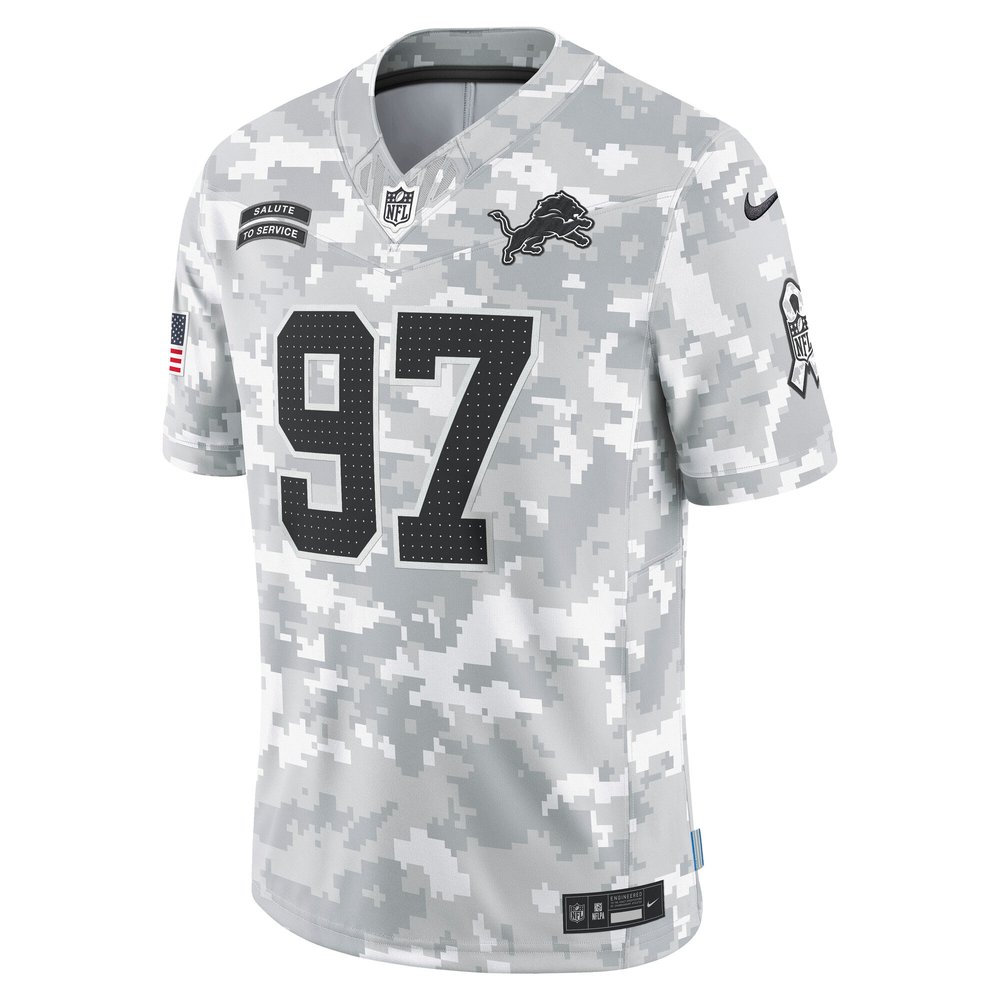 Men's Detroit Lions #97 Aidan Hutchinson Arctic Camo 2024 Salute to Service Limited Jersey Men's Detroit Lions #97 Aidan Hutchinson Arctic Camo 2024 Salute to Service Limited Jersey