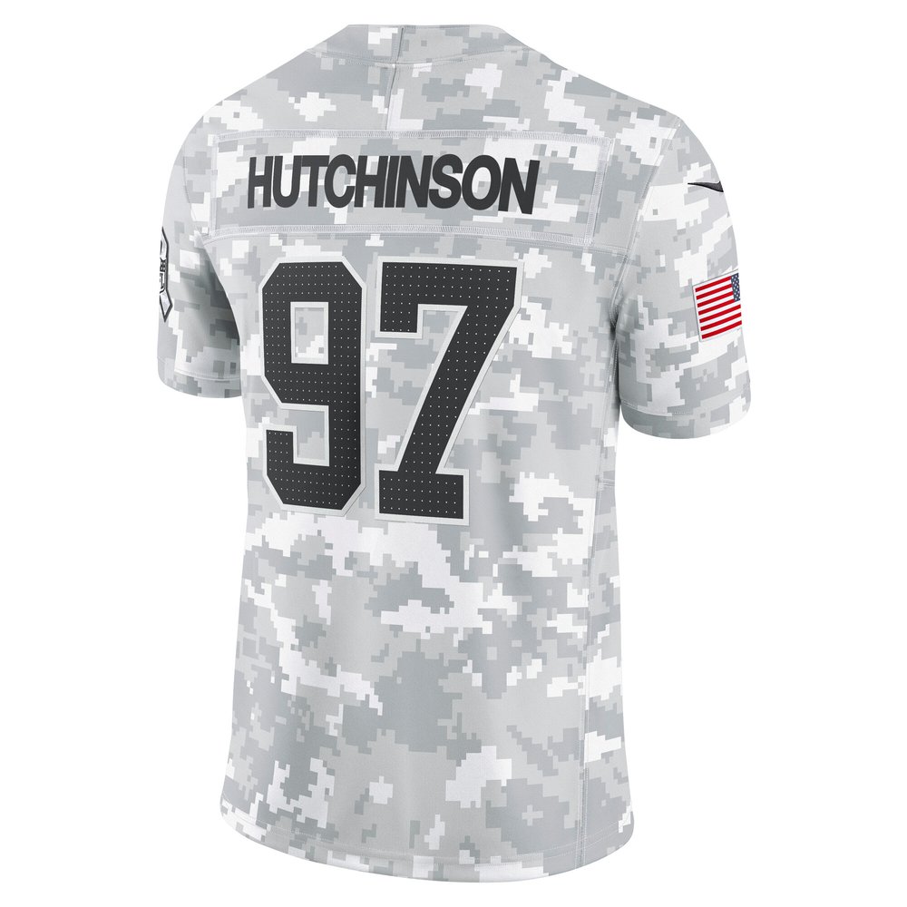 Men's Detroit Lions #97 Aidan Hutchinson Arctic Camo 2024 Salute to Service Limited Jersey Men's Detroit Lions #97 Aidan Hutchinson Arctic Camo 2024 Salute to Service Limited Jersey