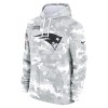 Youth New England Patriots Nike White/Gray 2024 Salute To Service Pullover Hoodie