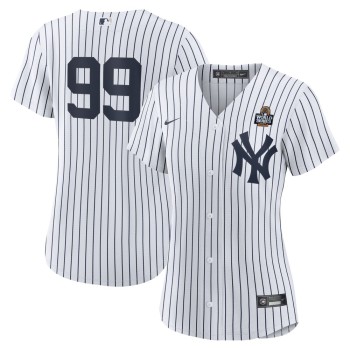 Women's New York Yankees #99 Aaron Judge White 2024 World Series Home Replica Player Jersey Women's New York Yankees #99 Aaron Judge White 2024 World Series Home Replica Player Jersey
