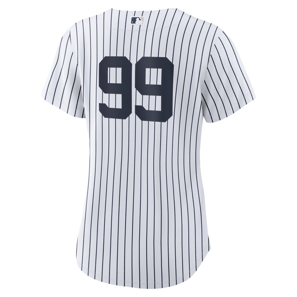 Women's New York Yankees #99 Aaron Judge White 2024 World Series Home Replica Player Jersey