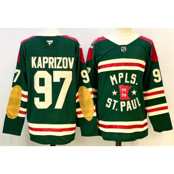 Youth Minnesota Wild #97 Kirill Kaprizov Green 2024-25 Stitched Hockey Jersey