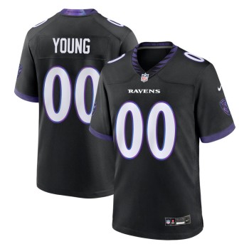 Men's Baltimore Ravens Zion Young Black 2026 NFL Draft Game Jersey