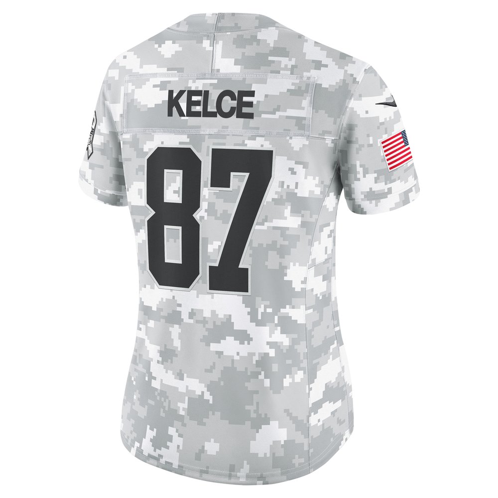 Women's Kansas City Chiefs #87 Travis Kelce Arctic Camo 2024 Salute to Service Limited Jersey Women's Kansas City Chiefs #87 Travis Kelce Arctic Camo 2024 Salute to Service Limited Jersey