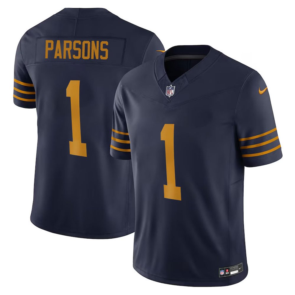 Men's Green Bay Packers #1 Micah Parsons Nike Navy The 1923 Classic Vapor F.U.S.E. Limited Jersey Men's Green Bay Packers #1 Micah Parsons Nike Navy The 1923 Classic Vapor F.U.S.E. Limited Jersey