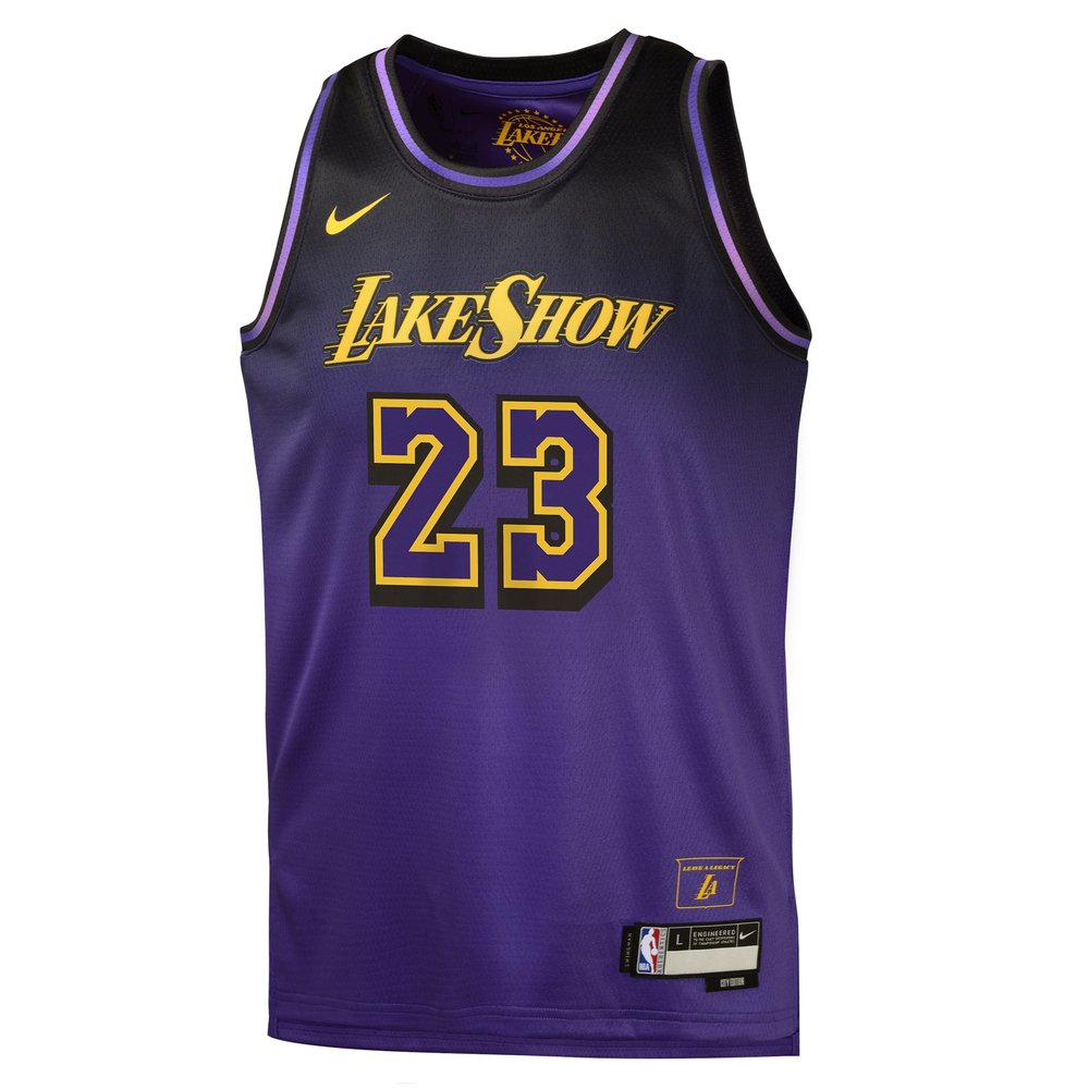 Youth Los Angeles Lakers #23 LeBron James Purple 2024/25 Swingman City Edition Player Jersey Youth Los Angeles Lakers #23 LeBron James Purple 2024/25 Swingman City Edition Player Jersey