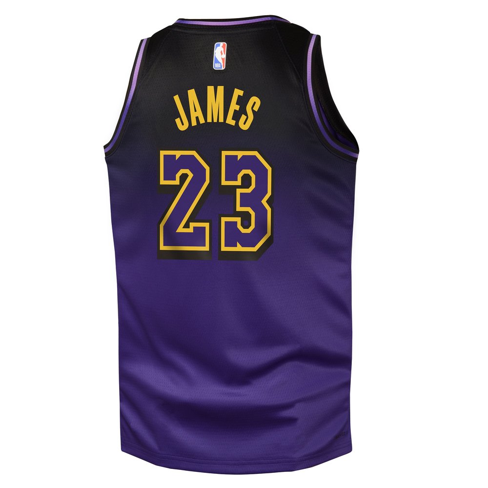 Youth Los Angeles Lakers #23 LeBron James Purple 2024/25 Swingman City Edition Player Jersey Youth Los Angeles Lakers #23 LeBron James Purple 2024/25 Swingman City Edition Player Jersey