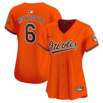 Women's Baltimore Orioles #6 Ryan Mountcastle Orange Cool Base Stitched Baseball Jersey Women's Baltimore Orioles #6 Ryan Mountcastle Orange Cool Base Stitched Baseball Jersey