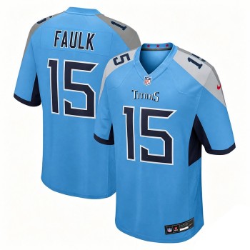Youth Tennessee Titans Keldric Faulk Blue 2026 NFL Draft Game Jersey