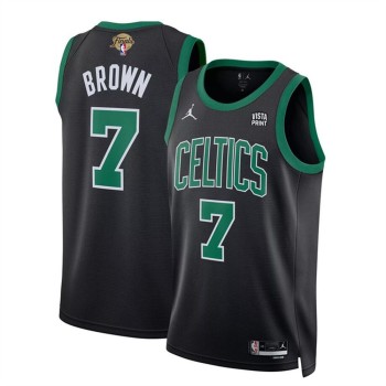Men's Boston Celtics #7 Jaylen Brown Black 2024 Finals Statement Edition Stitched Basketball Jersey Men's Boston Celtics #7 Jaylen Brown Black 2024 Finals Statement Edition Stitched Basketball Jersey
