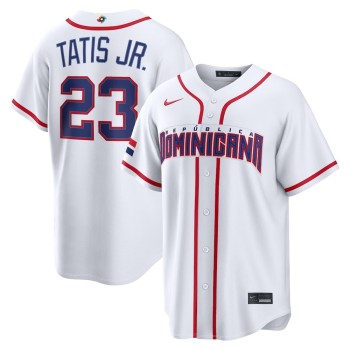 Youth Dominican Republic Baseball #23 Fernando Tatis Jr. White 2026 World Baseball Classic Home Stadium Jersey