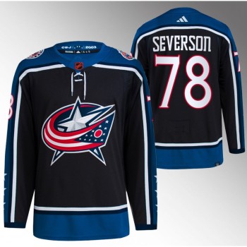 Youth Columbus Blue Jackets #78 Damon Severson Black 2022-23 Reverse Retro Stitched Jersey Youth Columbus Blue Jackets #78 Damon Severson Black 2022-23 Reverse Retro Stitched Jersey