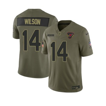 Men's Arizona Cardinals #14 Michael Wilson Nike Olive 2025 Salute to Service Retired Limited Jersey Men's Arizona Cardinals #14 Michael Wilson Nike Olive 2025 Salute to Service Retired Limited Jersey