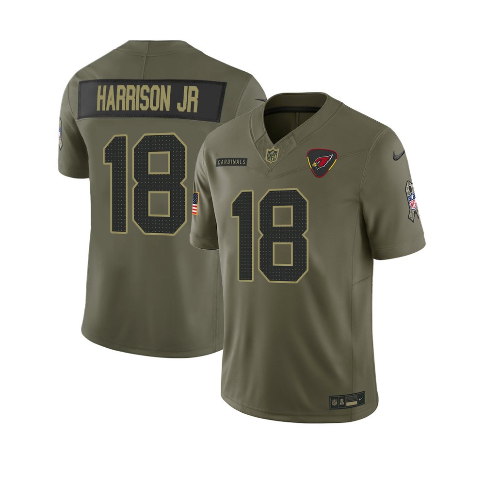 Youth's Arizona Cardinals #18 Marvin Harrison Jr. Nike Olive 2025 Salute to Service Retired Limited Jersey Youth's Arizona Cardinals #18 Marvin Harrison Jr. Nike Olive 2025 Salute to Service Retired Limited Jersey