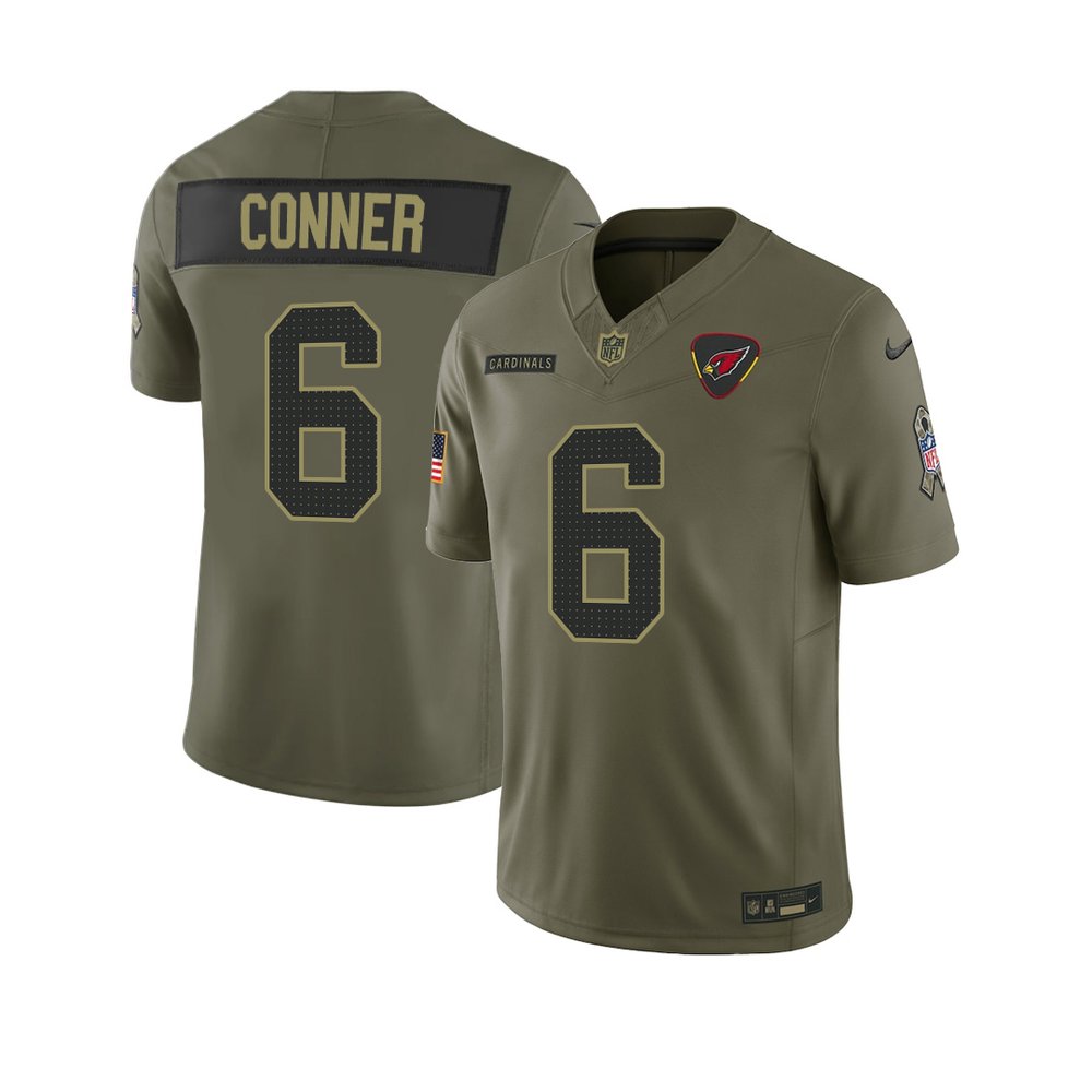 Youth's Arizona Cardinals #6 James Conner Nike Olive 2025 Salute to Service Retired Limited Jersey Youth's Arizona Cardinals #6 James Conner Nike Olive 2025 Salute to Service Retired Limited Jersey