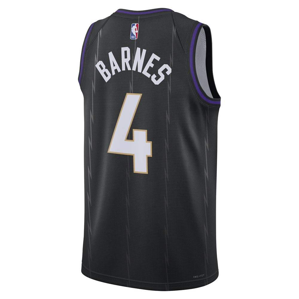 Unisex Toronto Raptors Scottie Barnes Black 2024/25 Swingman Player Jersey - City Edition Unisex Toronto Raptors Scottie Barnes Black 2024/25 Swingman Player Jersey - City Edition