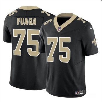 Men's New Orleans Saints #75 Taliese Fuaga Black 2024 Draft F.U.S.E Vapor Limited Stitched Football Jersey Men's New Orleans Saints #75 Taliese Fuaga Black 2024 Draft F.U.S.E Vapor Limited Stitched Football Jersey