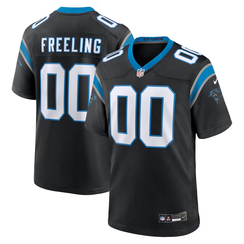 Youth Carolina Panthers Monroe Freeling Black 2026 NFL Draft Game Jersey