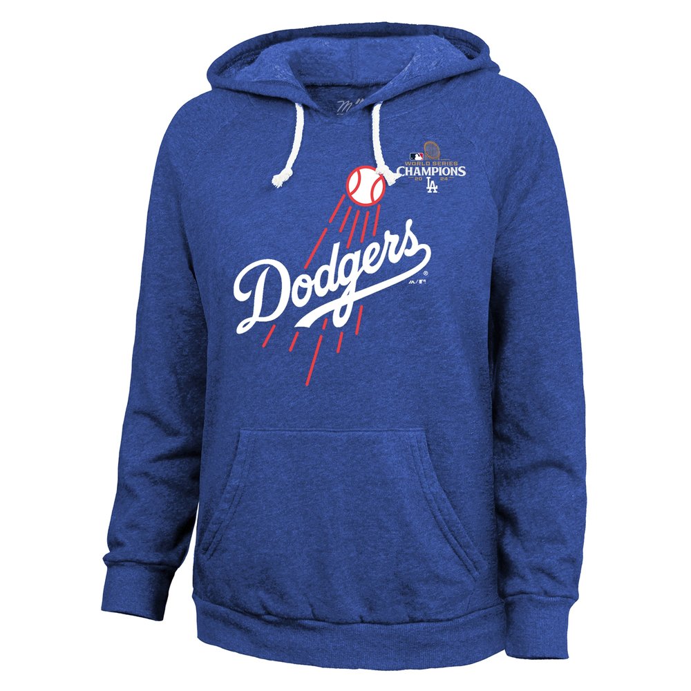 Women's Los Angeles Dodgers #50 Mookie Betts Threads Royal 2024 World Series Champions Hoodie