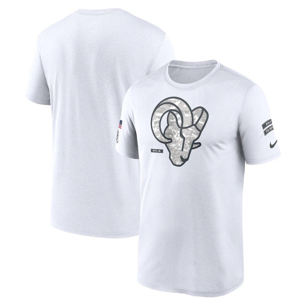 Men's Los Angeles Rams White 2024 Salute To Service Legend Performance T-Shirt