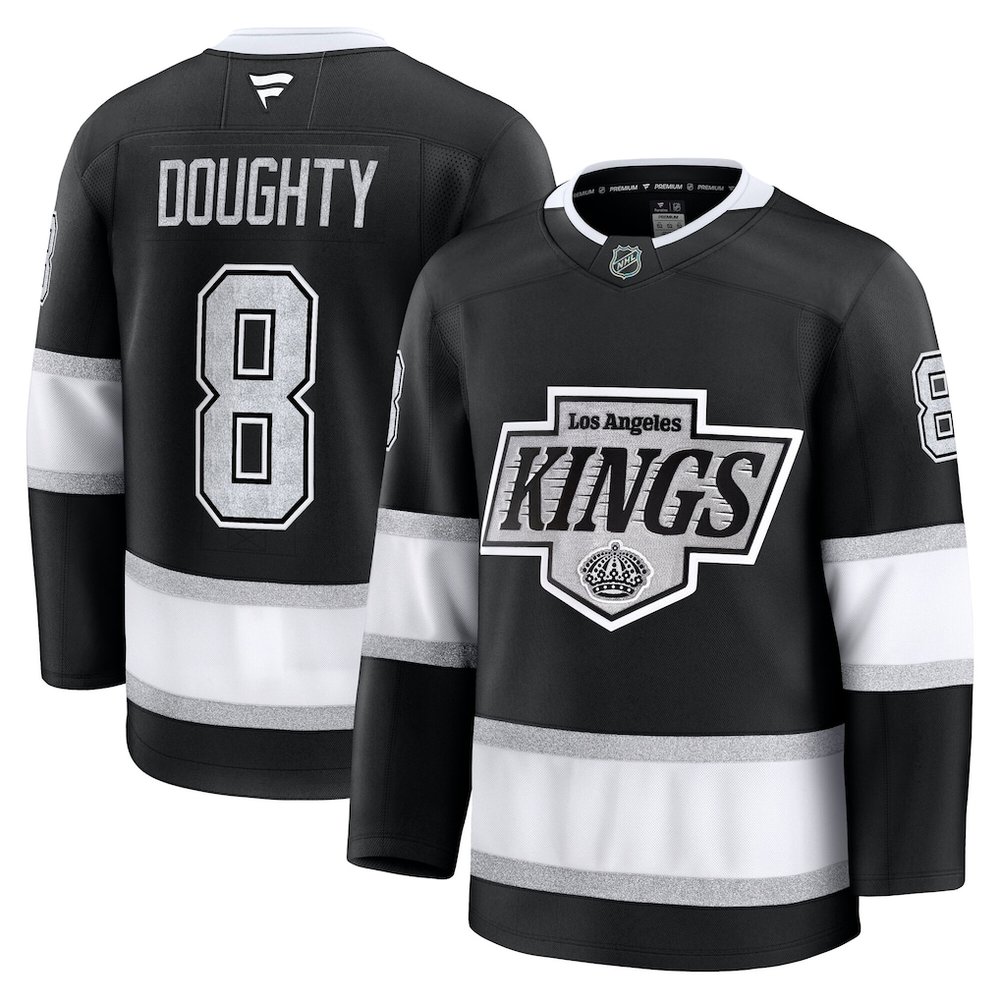 Men's Los Angeles Kings #8 Drew Doughty Black Home Premium Jersey