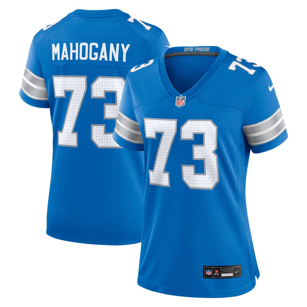 Women's Detroit Lions Christian Mahogany  Blue Team Game Jersey