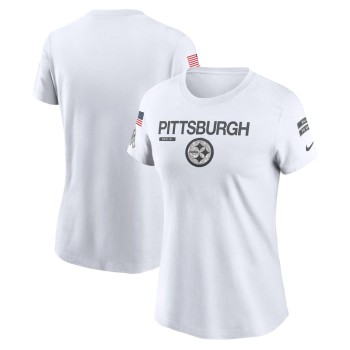 Women's Pittsburgh Steelers  White 2024 Salute To Service Legend Performance T-Shirt