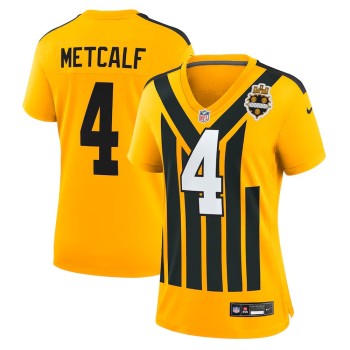 Women's Pittsburgh Steelers #4 DK Metcalf Nike Gold Alternate 1933 Throwback Game Jersey Women's Pittsburgh Steelers #4 DK Metcalf Nike Gold Alternate 1933 Throwback Game Jersey
