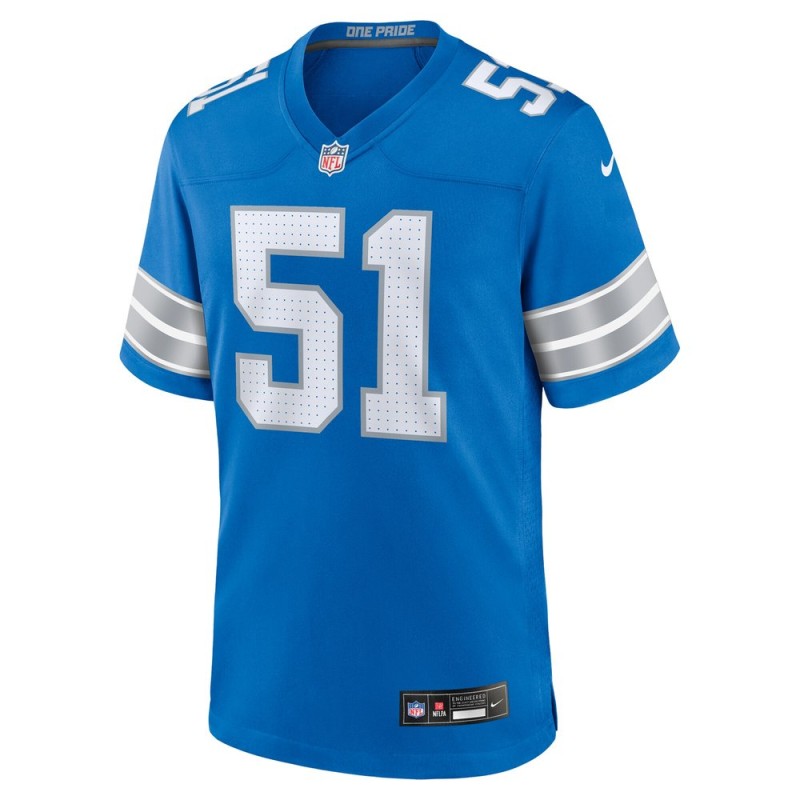 Men's Detroit Lions Ben Niemann Blue Team Game Jersey Men's Detroit Lions Ben Niemann Blue Team Game Jersey