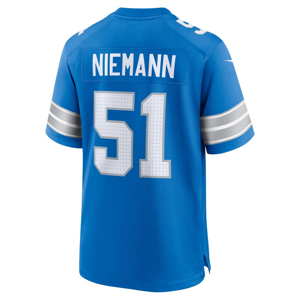 Men's Detroit Lions Ben Niemann  Blue Team Game Jersey Men's Detroit Lions Ben Niemann  Blue Team Game Jersey