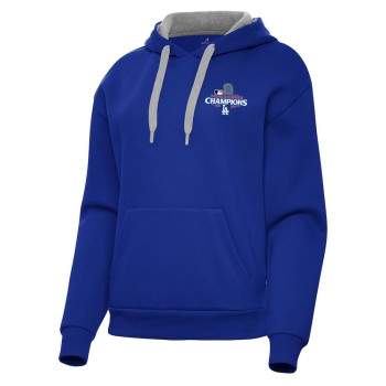 Women's Los Angeles Dodgers Antigua Royal 2024 World Series Champions Victory Pullover Hoodie Women's Los Angeles Dodgers Antigua Royal 2024 World Series Champions Victory Pullover Hoodie