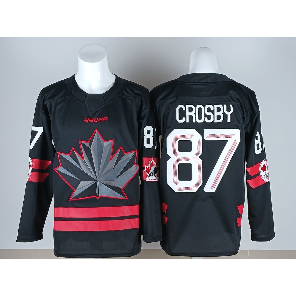 Youth Canada Hockey #87 Sidney Crosby Black 2026 Away Replica Jersey Youth Canada Hockey #87 Sidney Crosby Black 2026 Away Replica Jersey