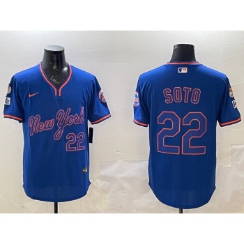 Men's New York Mets #22 Juan Soto Royal 2025 Spring Training Stitched Baseball Jersey